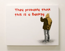 Art canvas - man painting a message on a wall