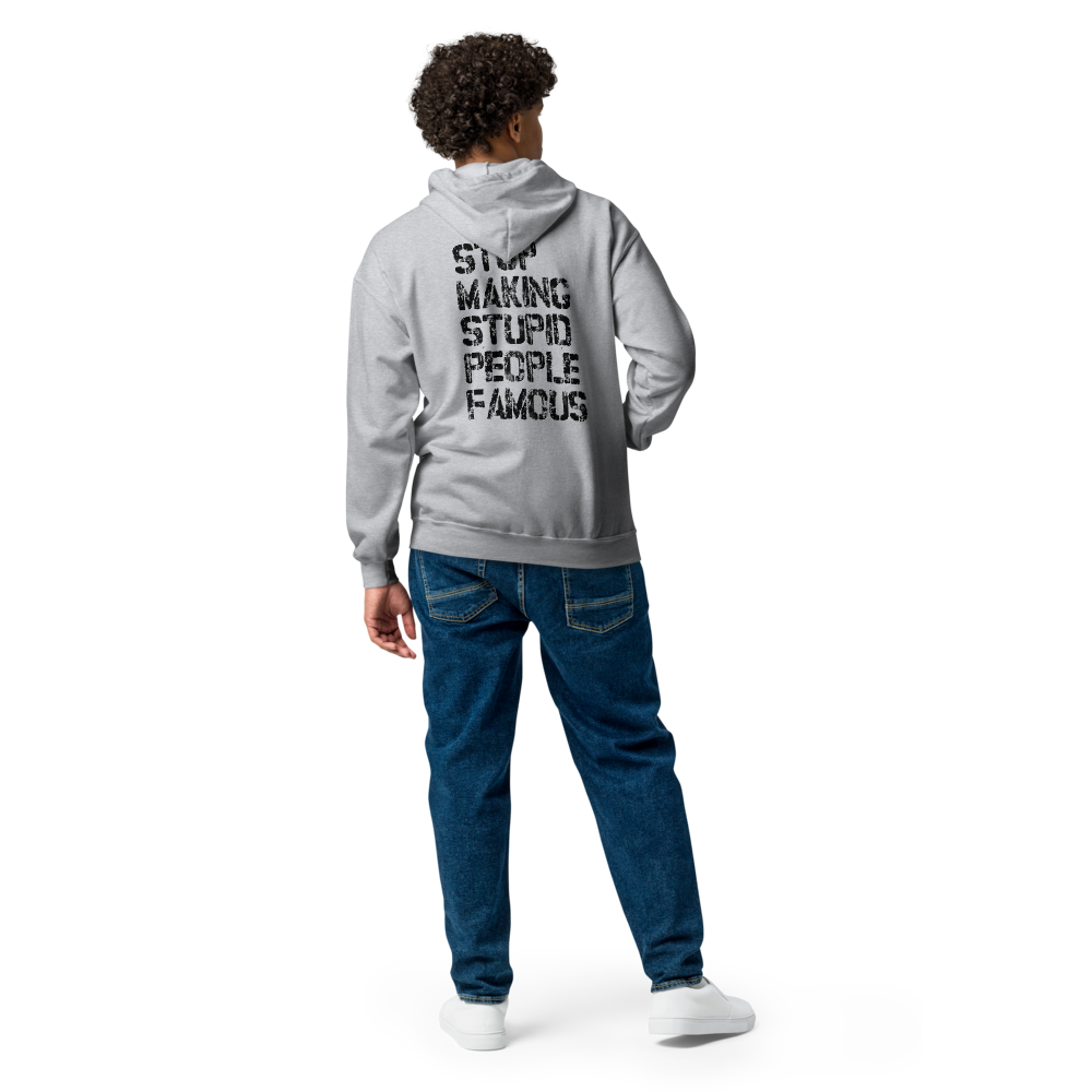 Unisex heavy blend zip hoodie - Stop Making Stupid People Famous