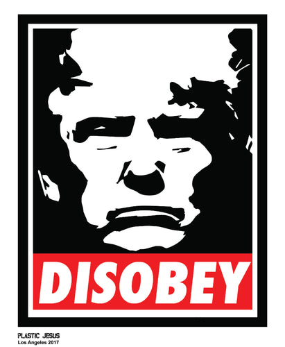 Disobey art print inspired by Obey Giant by Street artist Plastic Jesus