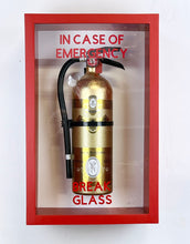 In Case of Emergency Break Glass - Full Size Champagne Fire Extinguisher.