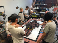 Art stencil workshop - putting creating art with Plastic Jesus